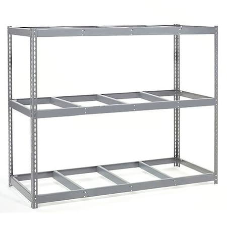 Global Industrial Wide Span Rack 96Wx36Dx96H, 3 Shelves No Deck 1100 Lb Cap. Per Level, Gray B2296979